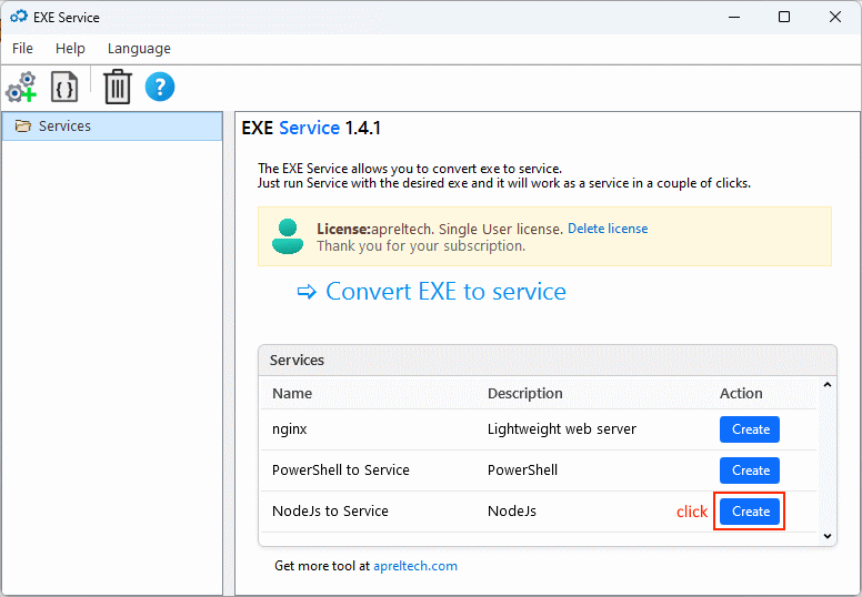 Run NodeJs as Windows Service